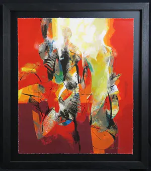 Peter Meijer - Zeefdruk, De dag dat jij kwam - Ingelijst, Galerieprijs €900!, mooi werk! kopen? Bied vanaf 79!