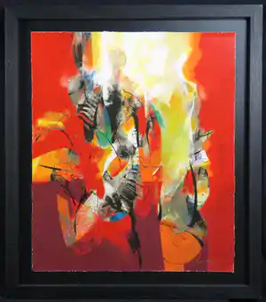 Peter Meijer - Zeefdruk, De dag dat jij kwam - Ingelijst, Galerieprijs €900!, mooi werk! verkocht voor € 79!