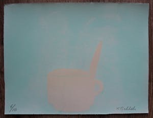 Klaas Gubbels - houtdruk met acryl ondergrond ‘ kopje’- oplage slechts 10 stuks kopen? Bied vanaf 295!