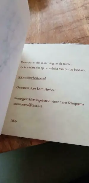Anton Heyboer - Handgebonden boekje met meditaties in Engels en Nederlands van Anton Heyboer. kopen? Bied vanaf 120!