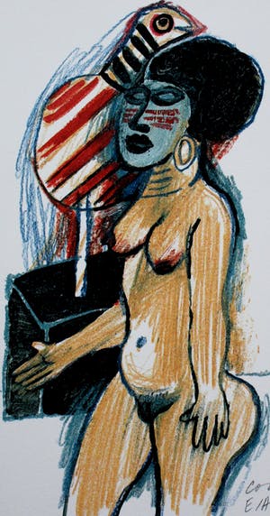 Corneille - Zeefdruk: naakte dame - 1998 kopen? Bied vanaf 100!