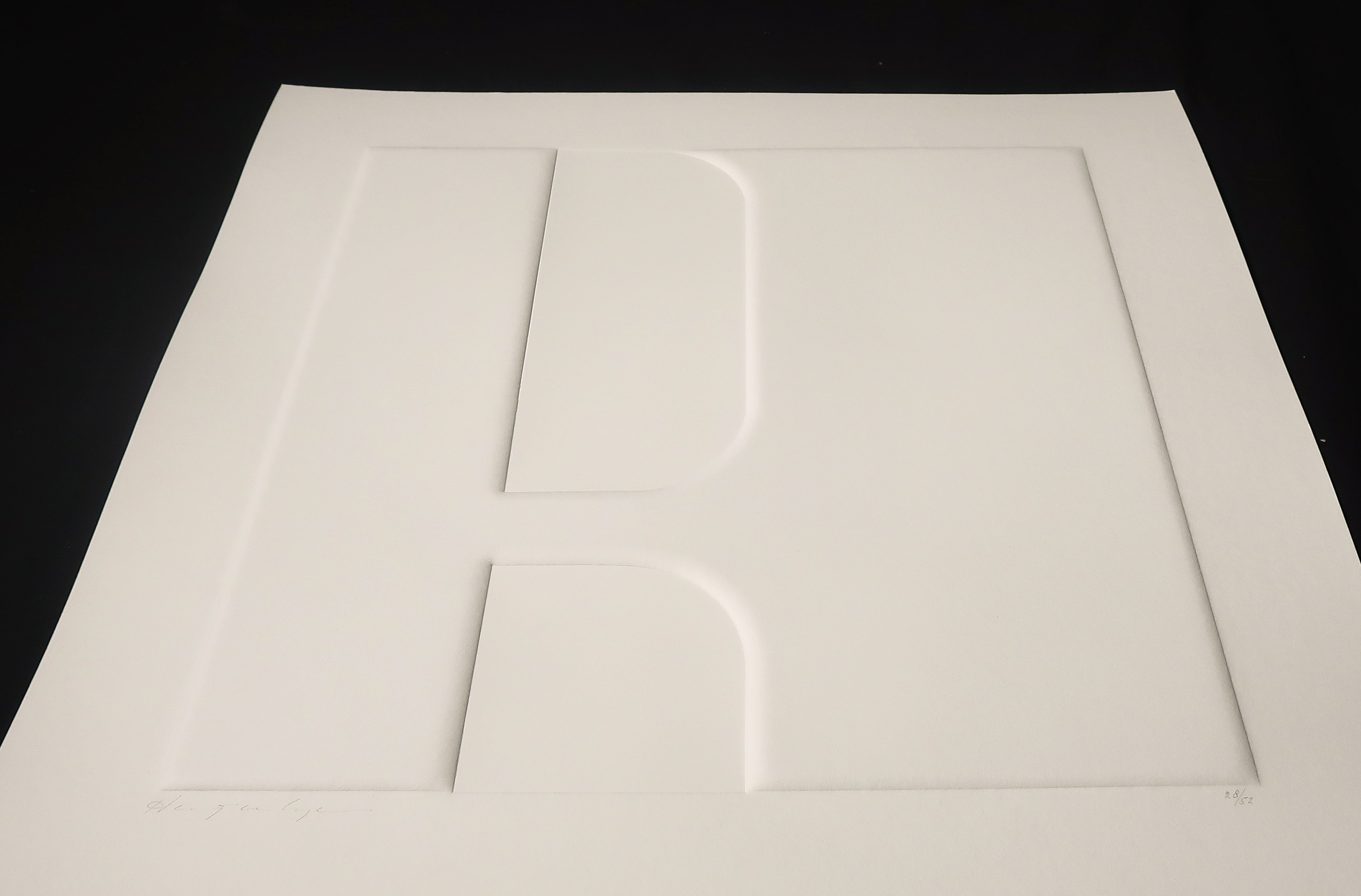 Harry van Kuyk - Reliefdruk, Geometrische diepdruk kopen? Bied vanaf 275!