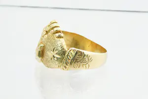 23- Forse en massief 18Kt geel gouden Surinaamse vriendschapsring - mooi bewerkt kopen? Bied vanaf 850!