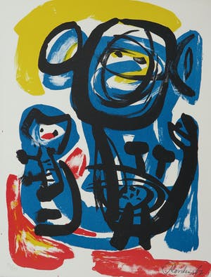 Anton Rooskens - Litho, Twee dieren kopen? Bied vanaf 200!