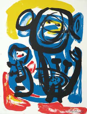 Anton Rooskens - Litho, Twee dieren verkocht voor € 200!