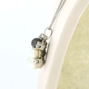 14k wit gouden collier met 18k gouden hanger met parel and diamant - 41 cm kopen? Bied vanaf 400!
