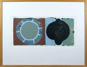 Piet Warffemius - Zeefdruk, Zon en schaduw - Ingelijst verkocht voor € 1!