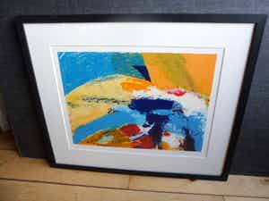 Niet of onleesbaar gesigneerd - Zeefdruk, Abstract werk. verkocht voor € 1!