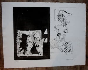 Lucebert - Ets: Derde gezicht - 1975 kopen? Bied vanaf 100!