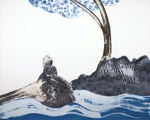 Johannes van Hoften - Gouache op karton, Zonder titel verkocht voor € 1!