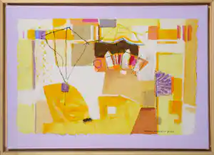 Anneke Peereboom - Anneke Peereboom: Zeefdruk op papier op doek, Luce del Giorno VI - Ingelijst vendu pour 35€ !