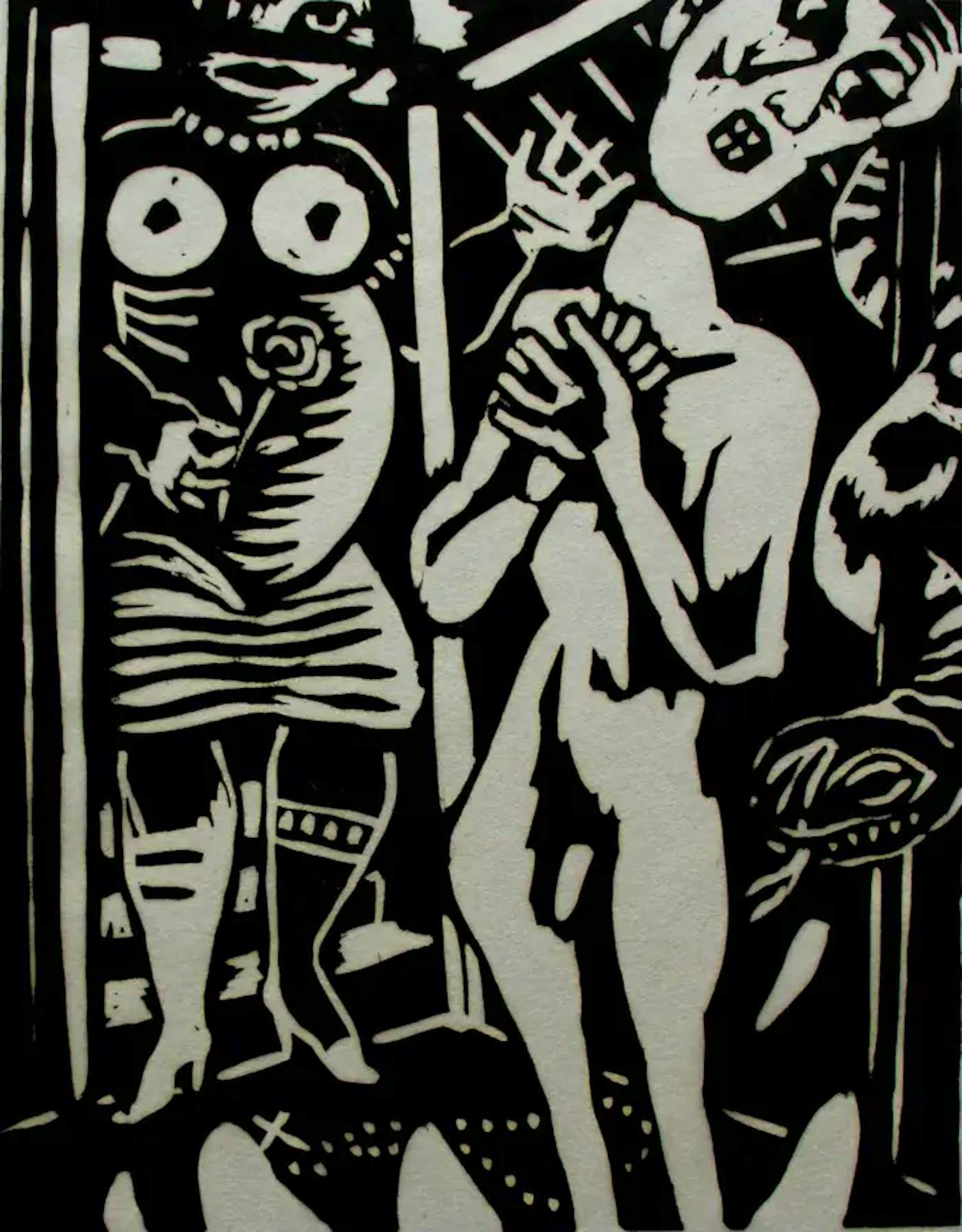 Aad de Haas - Linosnede - 1966 kopen? Bied vanaf 125!