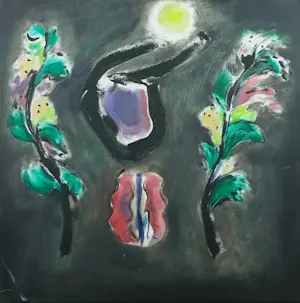 Henk Vierveijzer - Acryl op doek, Als de maan opkomt - Ingelijst kopen? Bied vanaf 400!