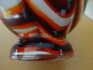 Carlo Moretti - opaline vaas met gekleurde vlammen- apart zeldzaam model kopen? Bied vanaf 45!