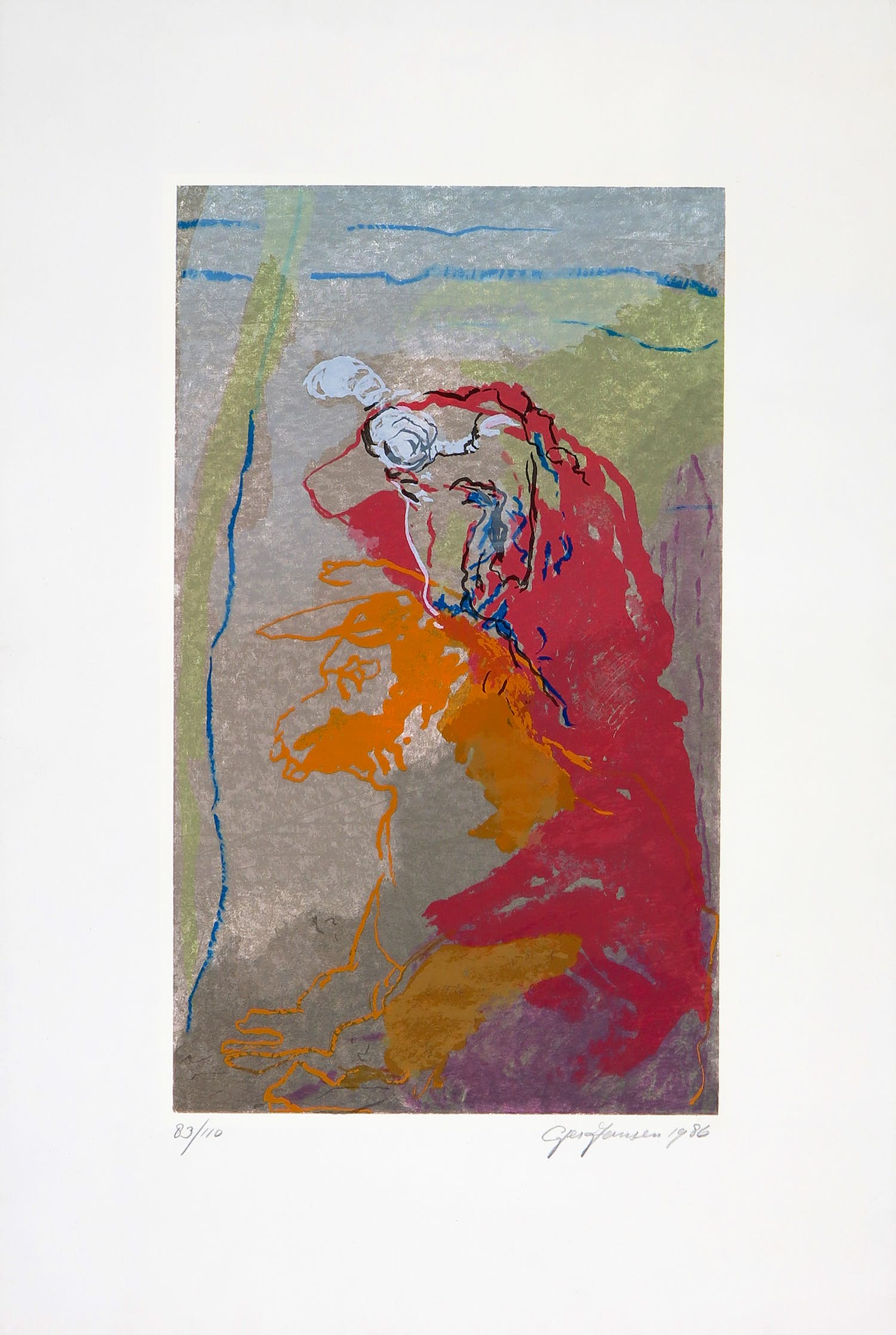 Ger Jansen - Zeefdruk, Stier verkocht voor € 35!