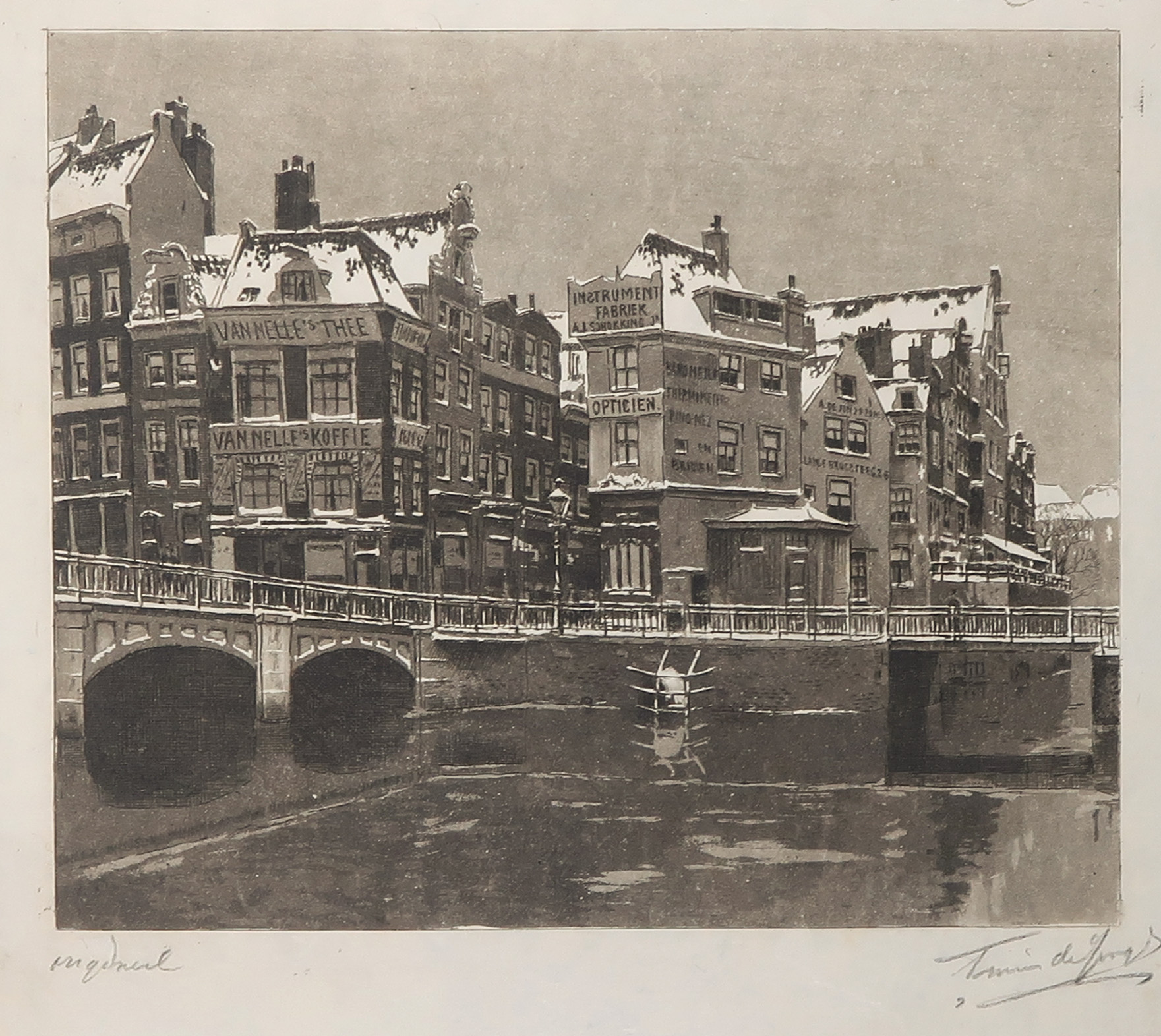 Tinus de Jongh - Ets, Lange Brugsteeg Amsterdam  kopen? Bied vanaf 35!