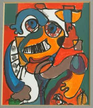 Jasper Banen - Gemengde techniek , “The Smile” – gesigneerd & ingelijst – 2017 vendu pour 45€ !