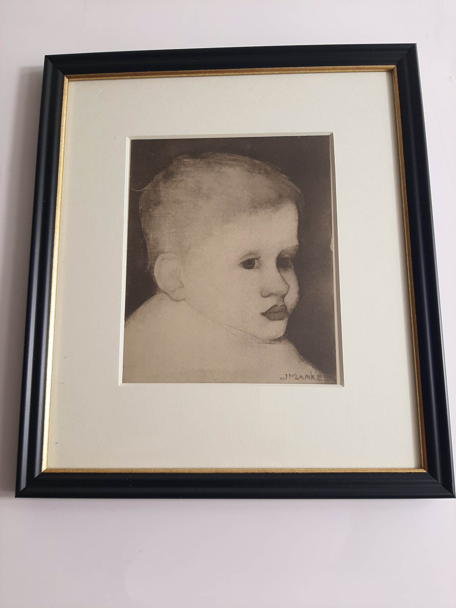 Jan Mankes - Originele Heliogravure, Kinderkopje verkocht voor € 120!