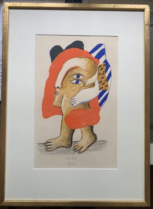 Horst Antes - Figur Blau-Braun-Rot - litho - 1965 - oplage 100 ex kopen? Bied vanaf 295!