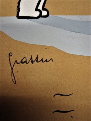 Niet of onleesbaar gesigneerd - Leuke Franse of Belgische Gouache - 2 hondjes - gesigneerd kopen? Bied vanaf 1!