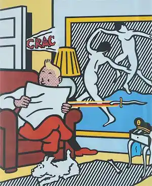 Roy Lichtenstein - Kleurenoffset-litho TINTIN READING verkauft für € 125!