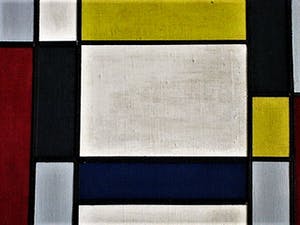 Pjotr van Oorschot - Geometrische Hout en Acrylverf Collage "Hommage a de Stijl" gesigneerd kopen? Bied vanaf 40!