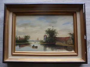 Niet of onleesbaar gesigneerd - 2 Olieverf schilderijtjes op paneel kopen? Bied vanaf 1!