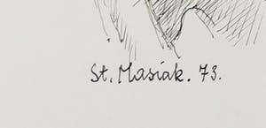 Stanislaw Masiak - Pentekening, Gevleugelde man kopen? Bied vanaf 1!
