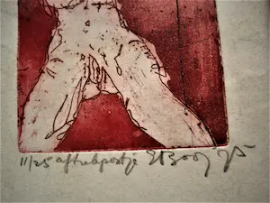 Elly Booy - Expliciete expressionistische handgekleurde en kleine oplage ETS "Aftrekpostje" kopen? Bied vanaf 24!