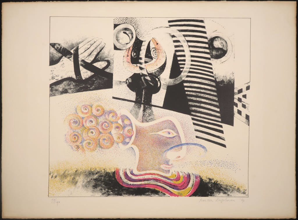 Martin Engelman - Martin Engelman: Litho, Compositie met hoofd en hand kopen? Bied vanaf 1!