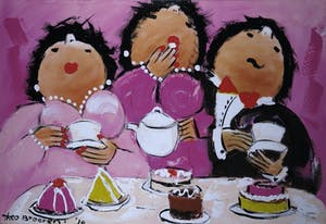 Theo Broeren - Acryl op doek, Verjaardagsfeest - Ingelijst (Groot) kopen? Bied vanaf 1!