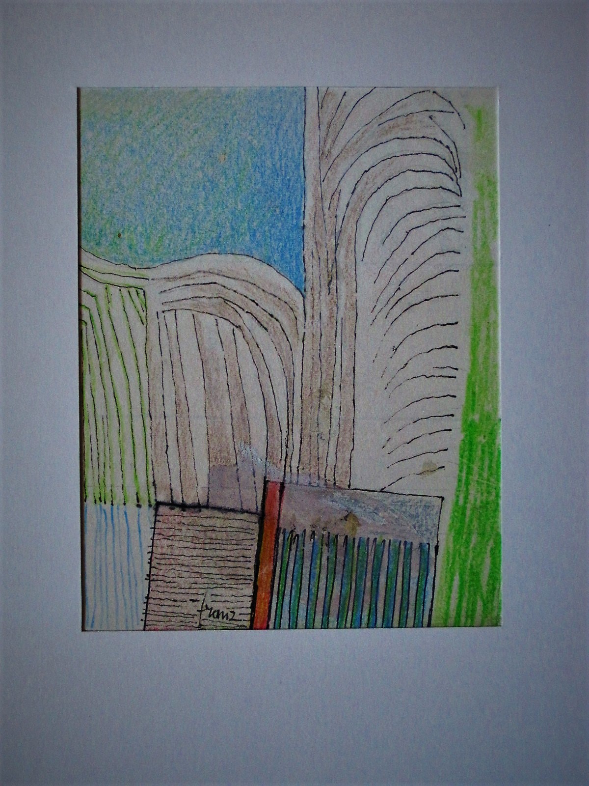 Piet Franz - Nieuwe Haagse School Aquarel/Inkt "Stedelijk landschap" gesigneerd verkocht voor € 1!