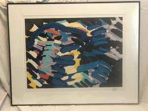 Karel Appel - Zeefdruk, Uit de 'Stripes' serie - 31/77 - handgesigneerd kopen? Bied vanaf 475!