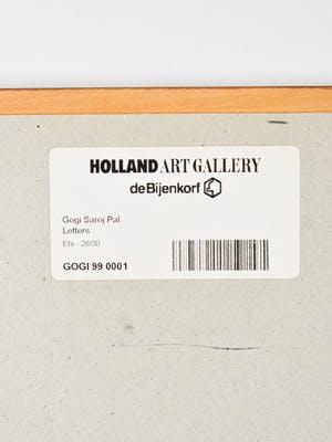 Gogi Saroj PAL - Letters - Ingelijst - Groot kopen? Bied vanaf 1!