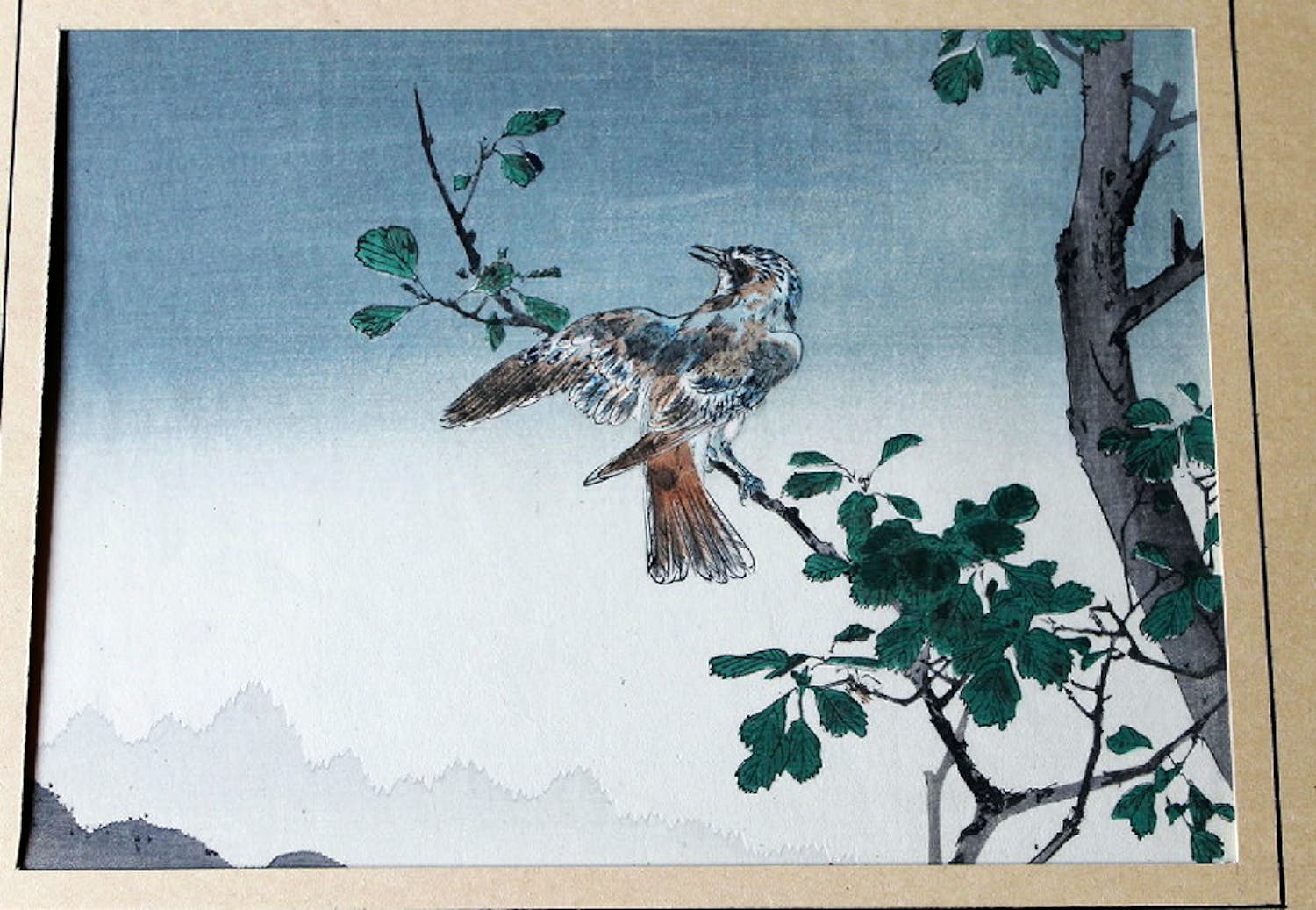 Niet of onleesbaar gesigneerd - vogel op een takje (sc1) kopen? Bied vanaf 1!