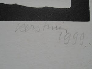 Gerard Schaperkotter - Linoleumsnede in 4 kleuren "Kerstmis 1999" - gesigneerd kopen? Bied vanaf 1!