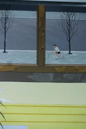 Kees Balvers - Acryl op doek, Cactus aan tafel - Ingelijst kopen? Bied vanaf 100!