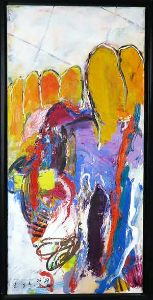 Martin van Dijk - Olieverf en acryl op doek, In Sevilla - Ingelijst verkocht voor € 200!