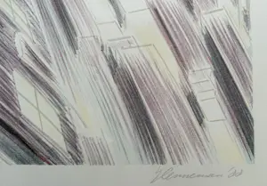 Jeroen Henneman - Handgesigneerde kleurenlitho | 'Verkeer in de stad' | 1988 kopen? Bied vanaf 200!