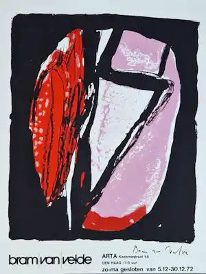 Bram van Velde - de originele 1972 galerie Arta den Haag expositie affiche - in zeer goede staat kopen? Bied vanaf 58!
