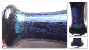 Curiosa - Erwin Eisch voor Glasblaserei Eisch Frauenau - design zwart/ blauwe - gesigneerd kopen? Bied vanaf 1!