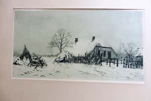 Paul van der Ven - Winterlandschap met boerderij verkocht voor € 15!