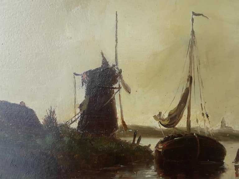 Louis Willem van Soest - Molen met zeilboot.(prijs verlaagd, laatste kans.) kopen? Bied vanaf 299!