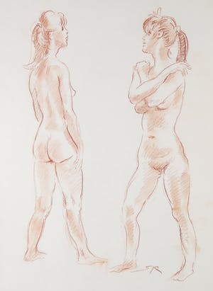 Jan Sluijters (jr.) - Potlood op papier, Staand naakt kopen? Bied vanaf 1!