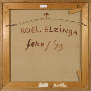 Roel Elzinga - Olieverf op doek, Abstracte compositie - Ingelijst kopen? Bied vanaf 50!