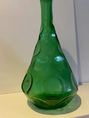 Empoli Glas - Vintage dimpled green kristallen wijnkaraf, Empoli ‘Genie’ bottle. kopen? Bied vanaf 55!