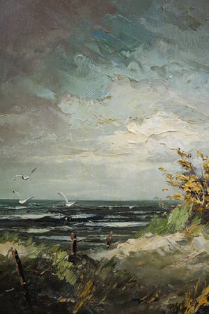 Gerardus Johannes Ernens - olieverf op doek - zeegezicht met meeuwen kopen? Bied vanaf 160!