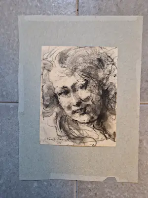 Niet of onleesbaar gesigneerd - Vroeg 20e of laat 19e eeuws impressionistisch houtskool portret - gesigneerd kopen? Bied vanaf 1!