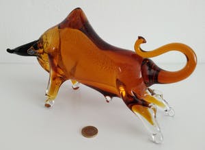 Niet of onleesbaar gesigneerd - indrukwekkende glassculptuur, El Torro, handgemaakt kopen? Bied vanaf 1!