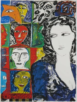 Dodog Soeseno - Litho, Venus and Friends - Ingelijst kopen? Bied vanaf 1!